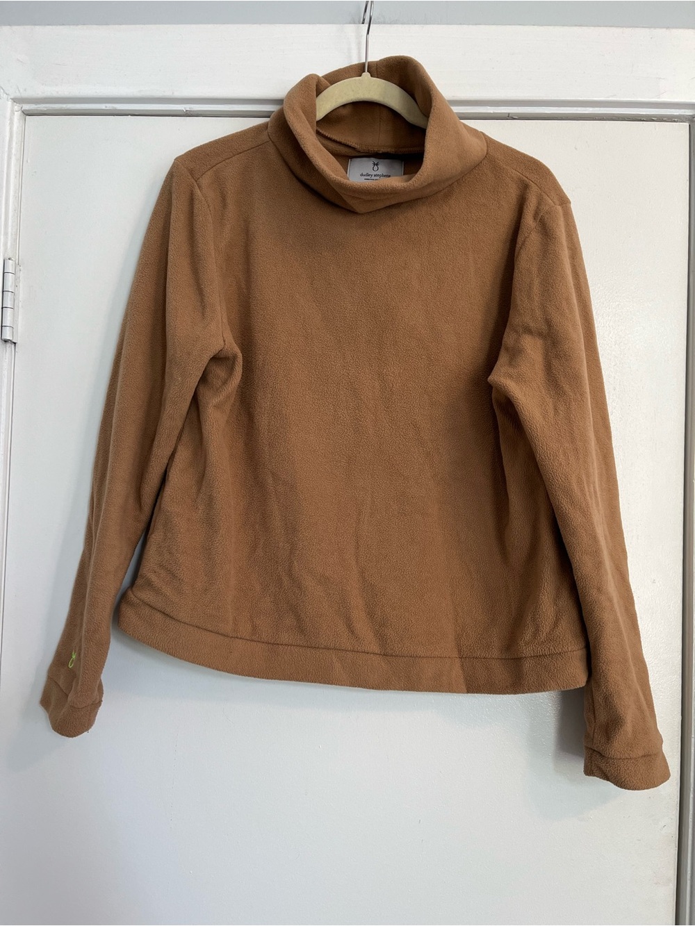 Dudley Stephens Camel Brown Tan Fleece Park Slope Vello Turtleneck women’s large